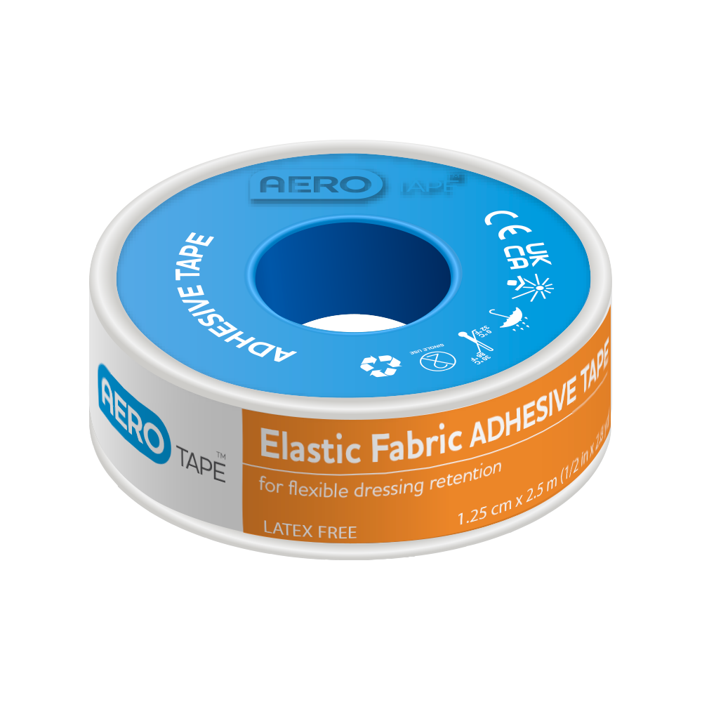 AEROTAPE Elastic Fabric Adhesive Tape 1.25cm x 2.5M 81 Pack