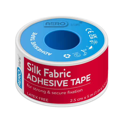 AEROTAPE Silk Fabric Adhesive Tape 2.5cm x 5M 36 Pack
