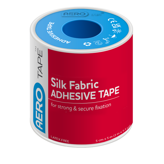 AEROTAPE Silk Fabric Adhesive Tape 5cm x 5M 9 Pack