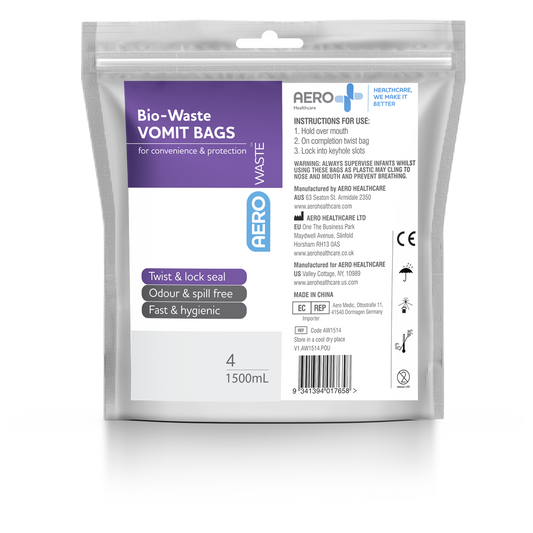AEROWASTE Bio-Waste Vomit Bag 1500ml - 6 x Bag of 4