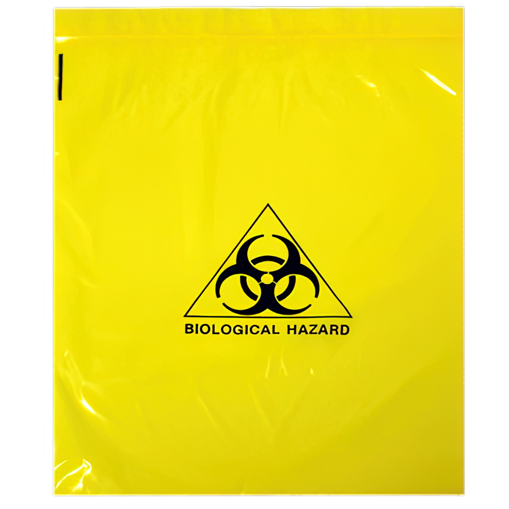 4L Biohazard Clinical Waste Bag 250 x 300mm - Press Seal, 30um 50 Pack