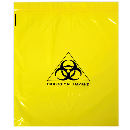 4L Biohazard Clinical Waste Bag 250 x 300mm - Press Seal, 30um 50 Pack