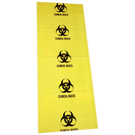 120L Biohazard Clinical Waste Bag 490 x 1200mm - 55um 10 Pack