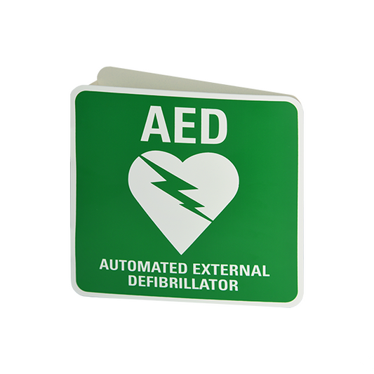 CARDIACT Poly AED Angle Bracket Sign 22.5 x 22.5cm