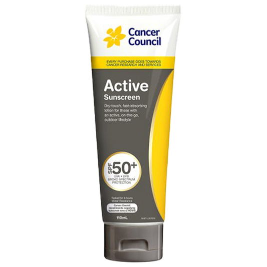 CANCER COUNCIL SPF50+ Active Sunscreen Tube 110mL 24 Pack