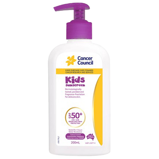 CANCER COUNCIL SPF50+ Kids Sunscreen Pump 200mL 24 Pack