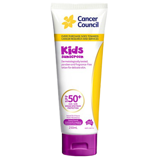 CANCER COUNCIL SPF50+ Kids Sunscreen Tube 250mL 24 Pack