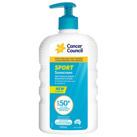 CANCER COUNCIL SPF50+ Sport Sunscreen Pump 500mL 12 Pack