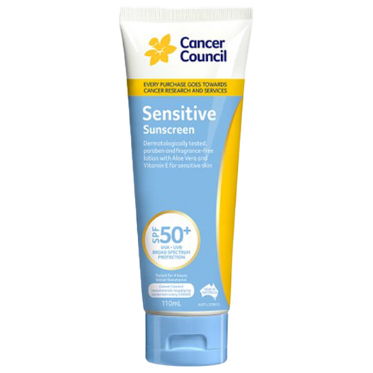CANCER COUNCIL SPF50+ Sensitive Sunscreen Tube 110mL 24 Pack