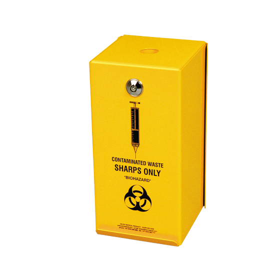 AEROHAZARD Steel Sharps Disposal Safe 2L (includes 2 x 2L Sharps Disposable Containers)