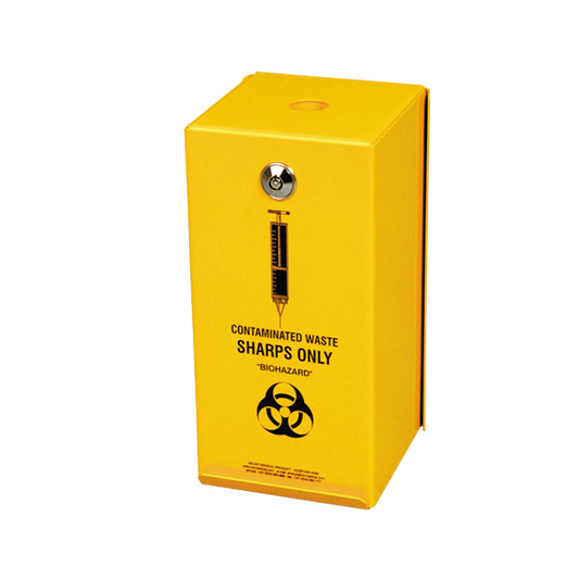 AEROHAZARD Steel Sharps Disposal Safe 2L (includes 2 x 2L Sharps Disposable Containers)