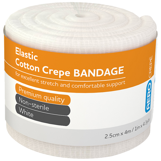 AEROCREPE Elastic Crepe Bandage 2.5cm x 4M 12 Pack