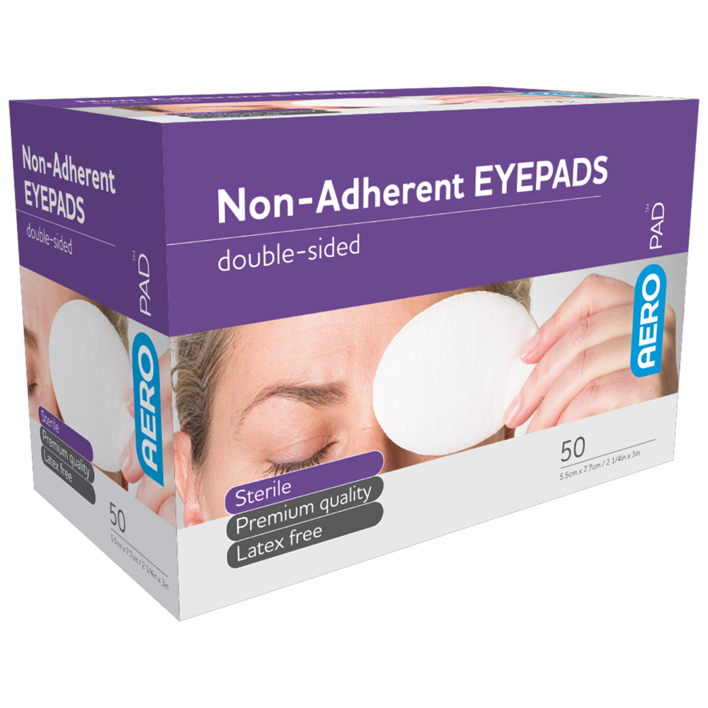 AEROPAD Non-Adherent Eye Pads 5.5cm x 7.7cm Box of 50
