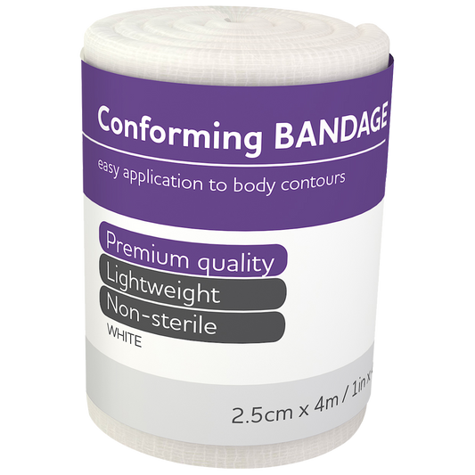 AEROFORM Conforming Bandage 2.5cm x 4M 12 Pack