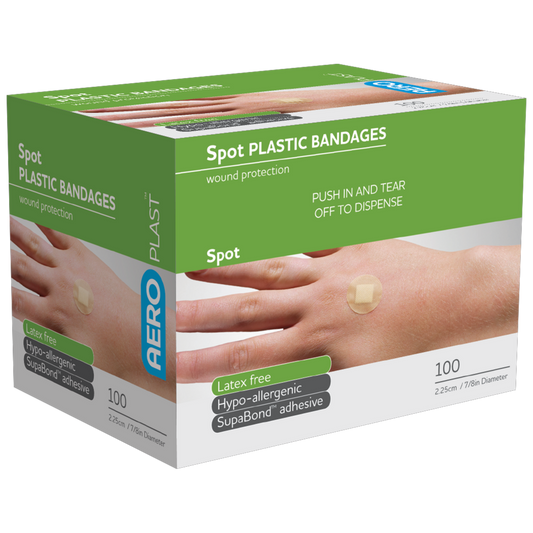 AEROPLAST Plastic Spot Dressings 2.25 x 2.25cm - 12 x Boxes of 100