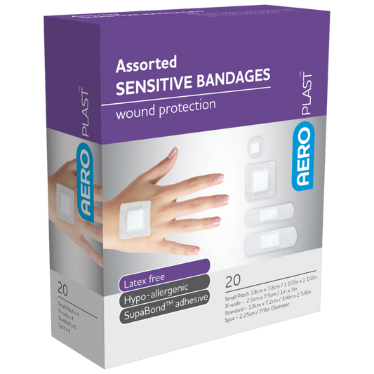 AEROPLAST Sensitive Assorted Dressings - 6 x boxes of 20