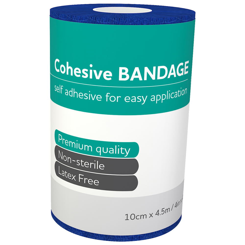 AEROBAN Cohesive Bandage 10cm x 4.5M Wrap of 12