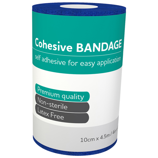 AEROBAN Cohesive Bandage 10cm x 4.5M Wrap of 12