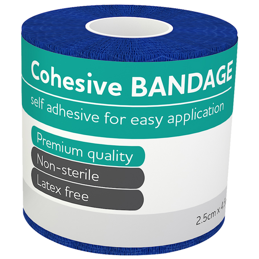 AEROBAN Cohesive Bandage 2.5cm x 4.5M Wrap of 12