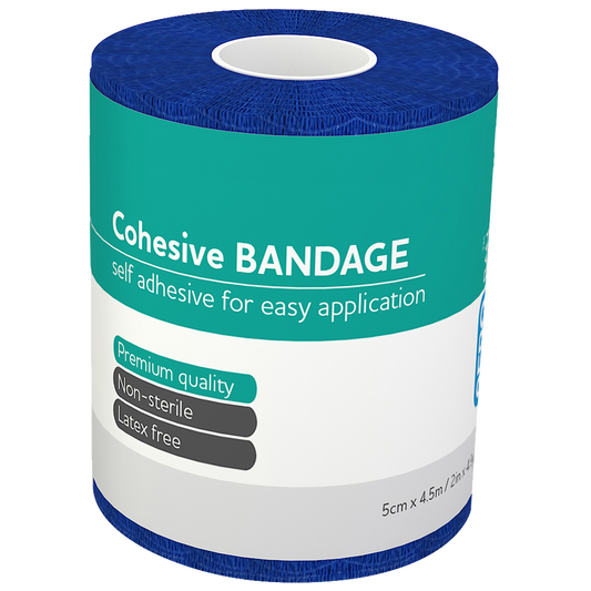 AEROBAN Cohesive Bandage 5.0cm x 4.5M Wrap of 12