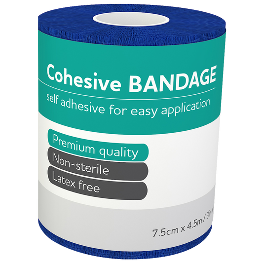 AEROBAN Cohesive Bandage 7.5cm x 4.5M Wrap of 12