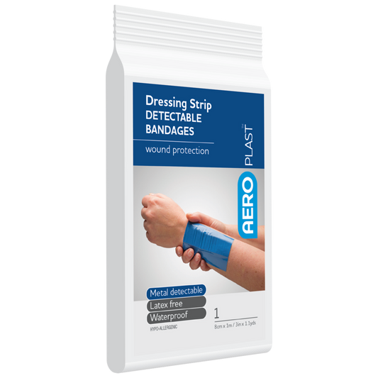 AEROPLAST Premium Detectable Dressing Strip 8cm x 1M 12 Pack