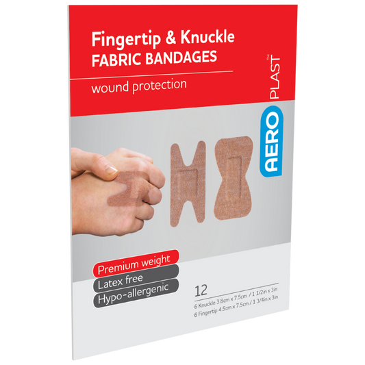 AEROPLAST Premium Fabric Fingertip & Knuckle Dressings - 15 x Boxes of 12