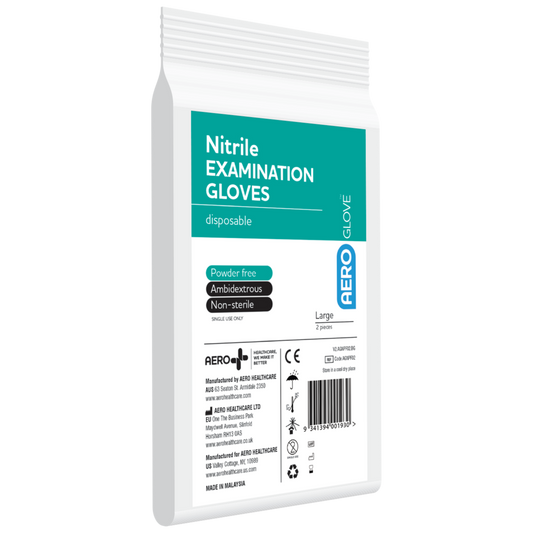 AEROGLOVE Large Nitrile Powder-Free Disposable Gloves Pair/2 100 Pack