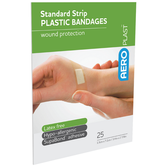 AEROPLAST Plastic Standard Strip 7.2 x 1.9cm - 20 x Boxes of 25