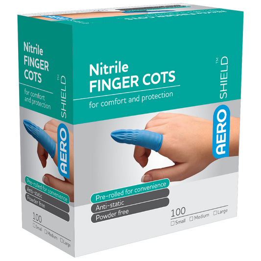 AEROSHIELD Small Nitrile Finger Cots Box of 100